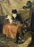Henrietta Ronner-Knip Kittens at play USA oil painting artist
